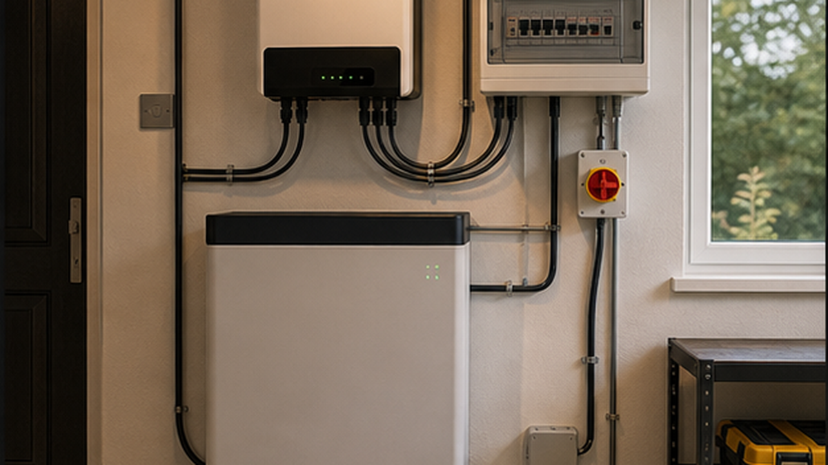 Finished battery storage electrical work