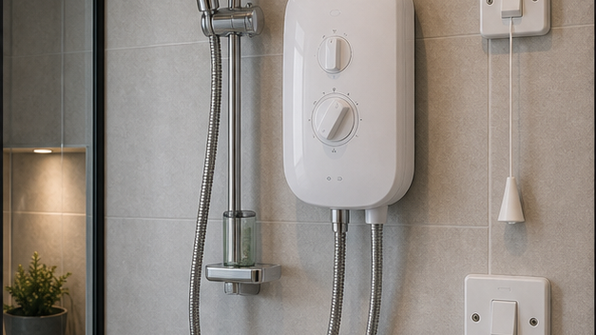 Finished electric showers electrical work
