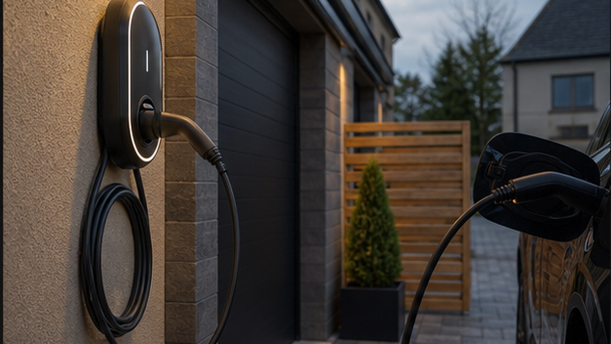 Finished ev charger installation electrical work