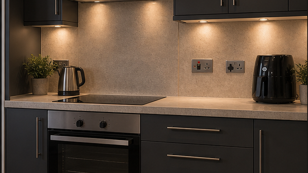 Finished kitchen upgrades electrical work